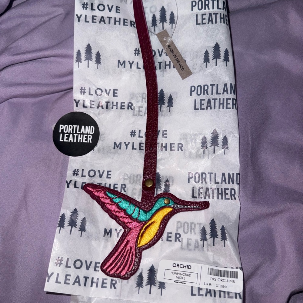 Portland Leather Orchid Hummingbird Tassel